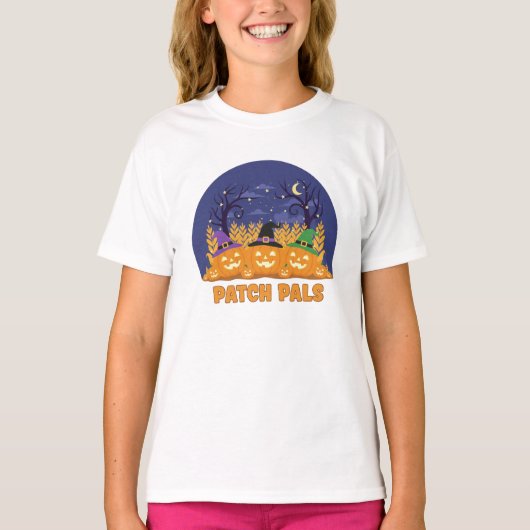 パンプキンパール半開きTシャツ – かわいい笑顔のティー Tシャツ (正面)