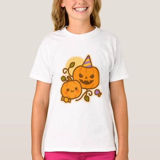 パンプキンパール – かわいいハロウィーン Tシャツ (正面)