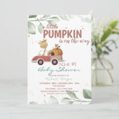 パンプキンヒマワリのトラックでベビーシャワーでドライブ 招待状 (スタンド正面)