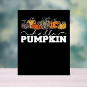 パンプキンヒョウ秋女性かわいい秋の季節 アクリルサイン (ニュートラル)