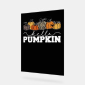 パンプキンヒョウ秋女性かわいい秋の季節 アクリルサイン (傾斜)