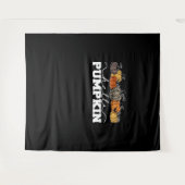 パンプキンヒョウ秋女性かわいい秋の季節 タペストリー (正面(横))