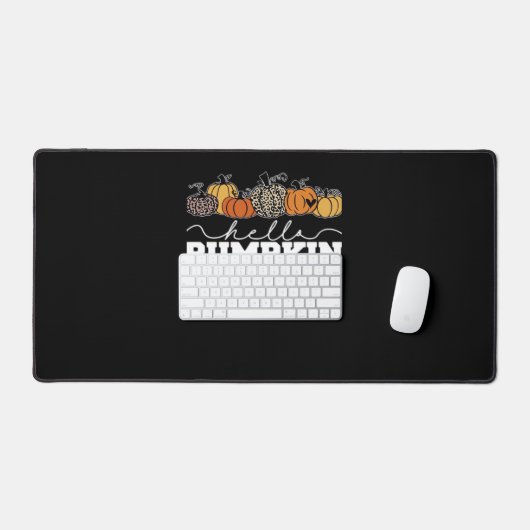 パンプキンヒョウ秋女性かわいい秋の季節 デスクマット (キーボード&マウス)