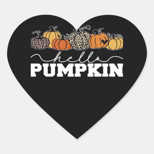 パンプキンヒョウ秋女性かわいい秋の季節 ハートシール (正面)
