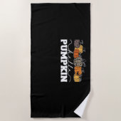 パンプキンヒョウ秋女性かわいい秋の季節 ビーチタオル (正面)