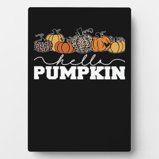 パンプキンヒョウ秋女性かわいい秋の季節 フォトプラーク (正面)