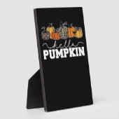 パンプキンヒョウ秋女性かわいい秋の季節 フォトプラーク (側面)