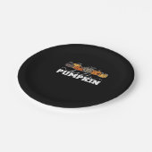 パンプキンヒョウ秋女性かわいい秋の季節 ペーパープレート (アングル)