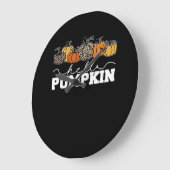 パンプキンヒョウ秋女性かわいい秋の季節 ラージ壁時計 (傾斜)