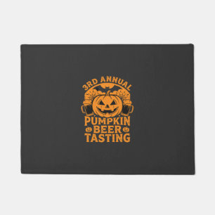 パンプキンビール試飲ハロウィンパーティーデザイン ドアマット
