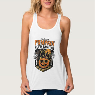 パンプキンビール試飲ヴィンテージ・ハロウィンイベントTシャツ タンクトップ