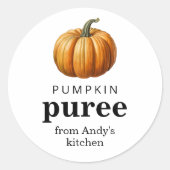 パンプキンピューレ自家製缶詰ラベル ラウンドシール (正面)