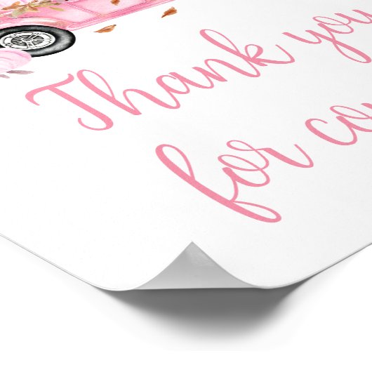 パンプキンピンクのトラックありがとう来ありがとう ポスター (角)