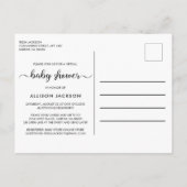 パンプキンピンクの水色ベビーガール仮想シャワー インビテーションポストカード (裏面)