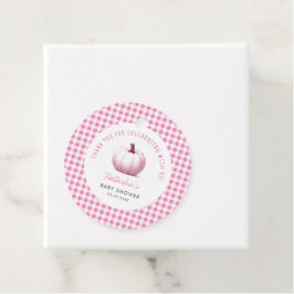 パンプキンピンクジンガムプレイドベビーガールベビーシャワー フェイバータグ