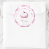 パンプキンピンクジンガムプレイドベビーガールベビーシャワー ラウンドシール (バッグ)