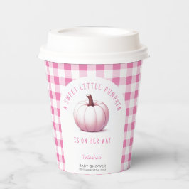 パンプキンピンクジンガムプレイドベビーガールベビーシャワー 紙コップ