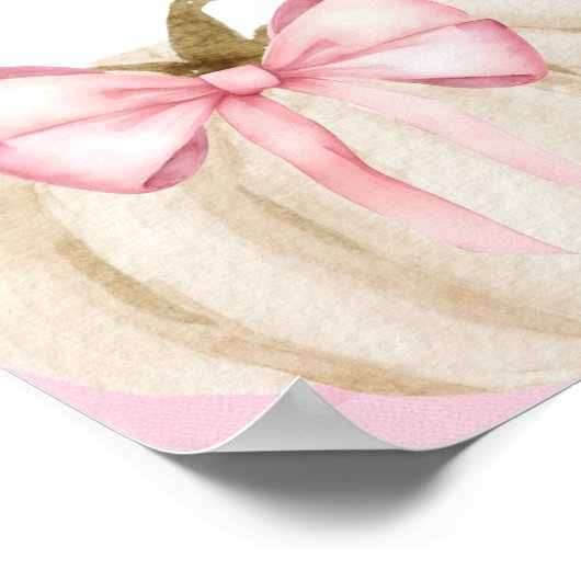 パンプキンピンクジンガムベビーシャワーウェルカム ポスター (角)