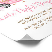 パンプキンピンクトラック夜遅くおむつ赤ちゃんシャワー ポスター (角)