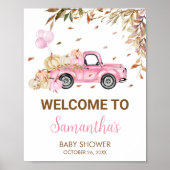 パンプキンピンクトラック歓迎ベビーシャワー ポスター (正面)