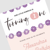 パンプキンピンクパープルフローラハロウィーン1日 招待状