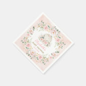 パンプキンピンクフェミニン赤面バラガールベビーシャワー スタンダードカクテルナプキン (角)