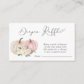 パンプキンピンクフローラおむつラッフルベビーシャワー エンクロージャーカード (正面)