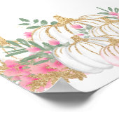 パンプキンピンクフローラエレガントかわいい歓迎 ポスター (角)