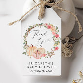 パンプキンピンクフローラガールベビーシャワーありがとう ギフトタグ