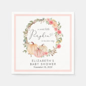 パンプキンピンクフローラガールベビーシャワー スタンダードカクテルナプキン (正面)