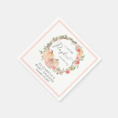 パンプキンピンクフローラガールベビーシャワー スタンダードカクテルナプキン (角)