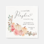 パンプキンピンクフローラガールベビーシャワー スタンダードカクテルナプキン (正面)