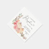 パンプキンピンクフローラガールベビーシャワー スタンダードカクテルナプキン (角)