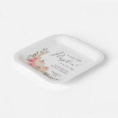 パンプキンピンクフローラガールベビーシャワー ペーパープレート (傾斜あり)