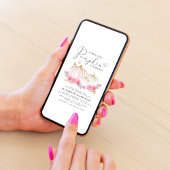 パンプキンピンクフローラバーチャルベビーガールシャワー 招待状