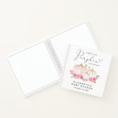 パンプキンピンクフローラベビーガールシャワーゲストブック ノートブック (内部)