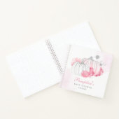 パンプキンピンクフローラベビーガールシャワーゲストブック ノートブック (内部)