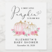 パンプキンピンクフローラベビーガールシャワーワインラベル ワインラベル (シングルラベル)