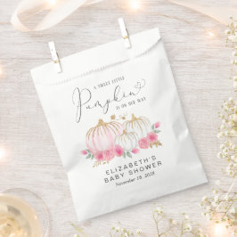 パンプキンピンクフローラベビーガールシャワー フェイバーバッグ