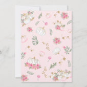 パンプキンピンクフローラベビーシャワー詳細カード 招待状 (裏面)