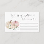 パンプキンピンクフローラ単語のアドバイス赤ちゃんシャワー エンクロージャーカード (正面)
