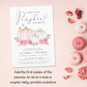 パンプキンピンクフローラ水色ベビーガール散水 招待状