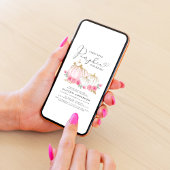 パンプキンピンクフローラ水色ベビーガール散水 招待状