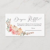 パンプキンピンクフローラ赤ちゃんシャワーおむつラッフル エンクロージャーカード (正面)