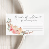 パンプキンピンクフローラ赤ちゃんシャワーアドバイスの言葉 エンクロージャーカード