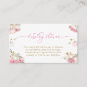 パンプキンピンクフローラ赤ちゃんシャワー表示シャワー エンクロージャーカード (正面)