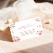 パンプキンピンクフローラ赤ちゃんシャワー表示シャワー エンクロージャーカード