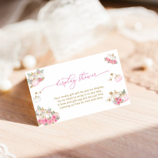 パンプキンピンクフローラ赤ちゃんシャワー表示シャワー エンクロージャーカード