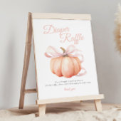 パンプキンピンクボウおむつラッフルテーブルサインポスター ポスター