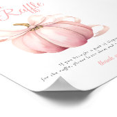 パンプキンピンクボウおむつラッフルテーブルサインポスター ポスター (角)